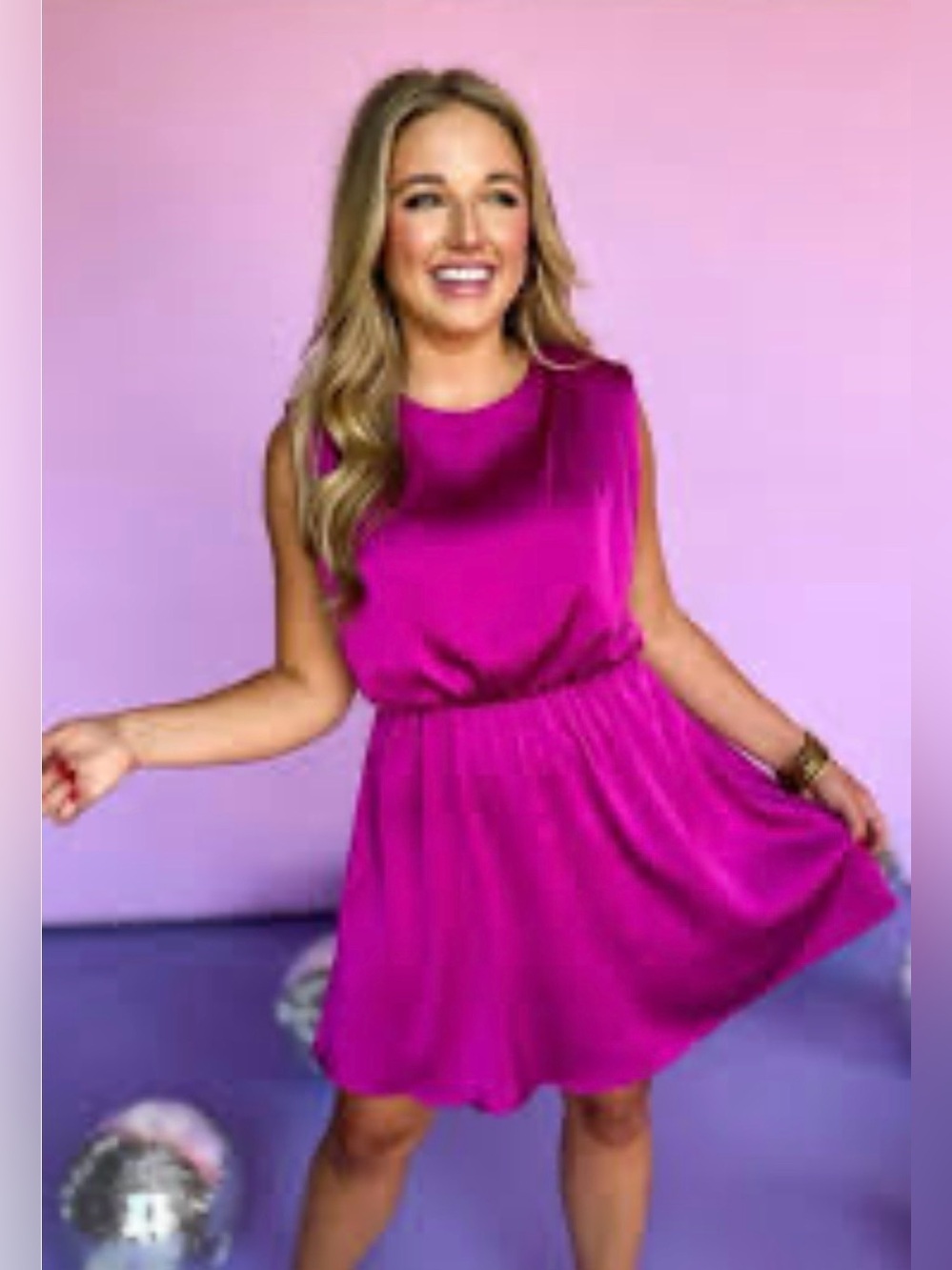 Jodifl Sleeveless A-Line Dress in Bright Fuchsia